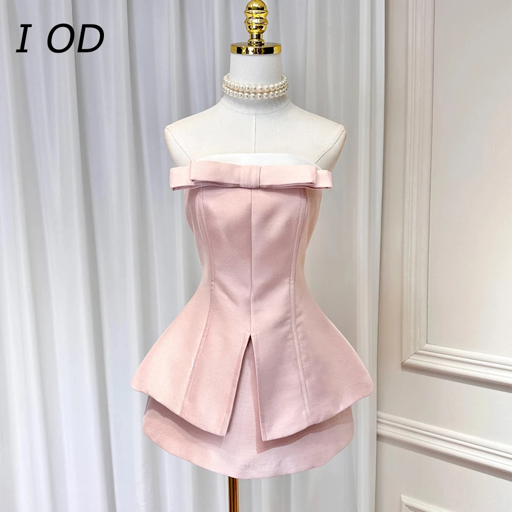 

I OD minimalist bow strapless women's dress De Novia