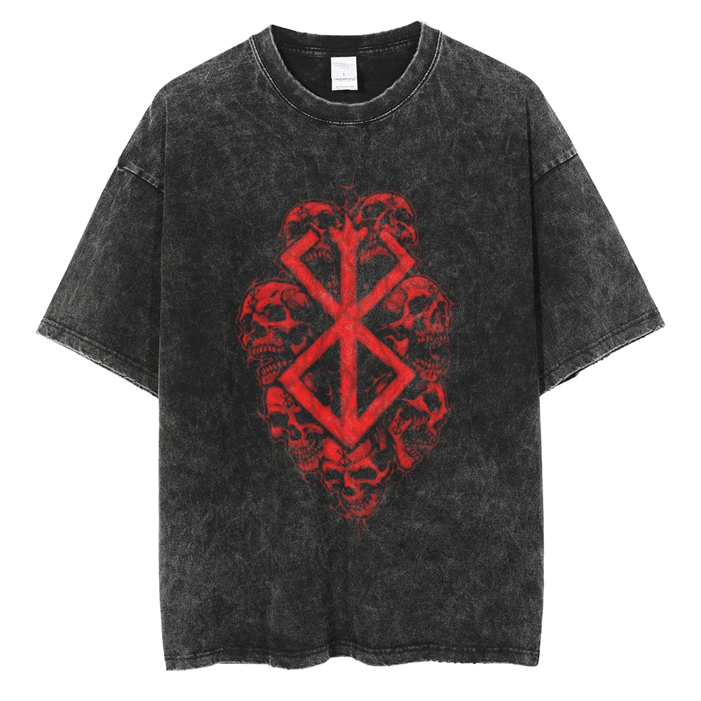 Vintage Gothic Berserk Anime Graphic Cotton T-Shirt - Harajuku Style