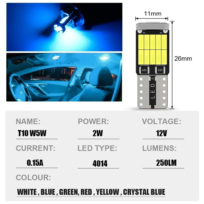 Canbus-W5W T10 194 LED ڵ , 26SMD 4014 , ֵ , ȣ, Ŭ   , DC12V