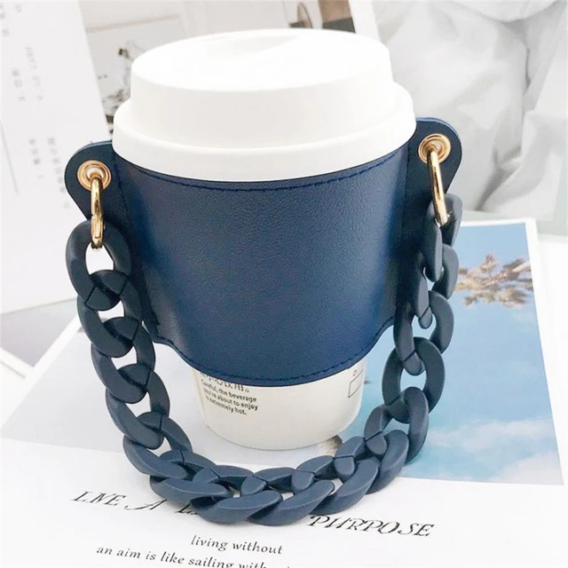 1/3/4pcs Coffee Cup Sleeves Reusable Leather Coffee Cup Holder With Handle  Portable Insulated For