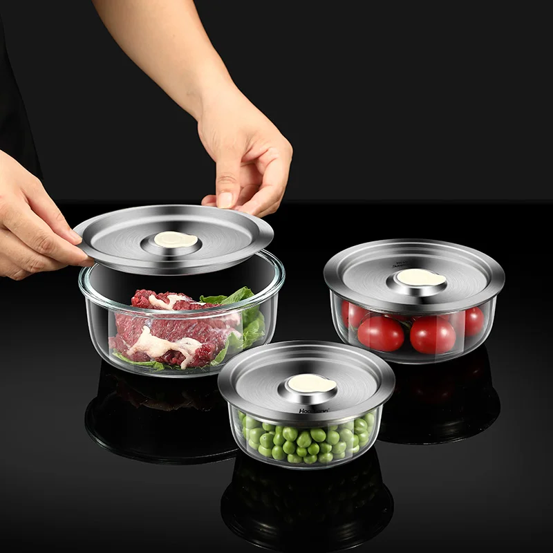 Fresh preservation box with glass bowl fruit and vegetable storage box refrigerator specific sealed 6