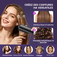 Brosse lissante portable 4 réglages de température Peigne lissant sans fil Affichage LED Revêtement céramique Technologie ionique USB 3