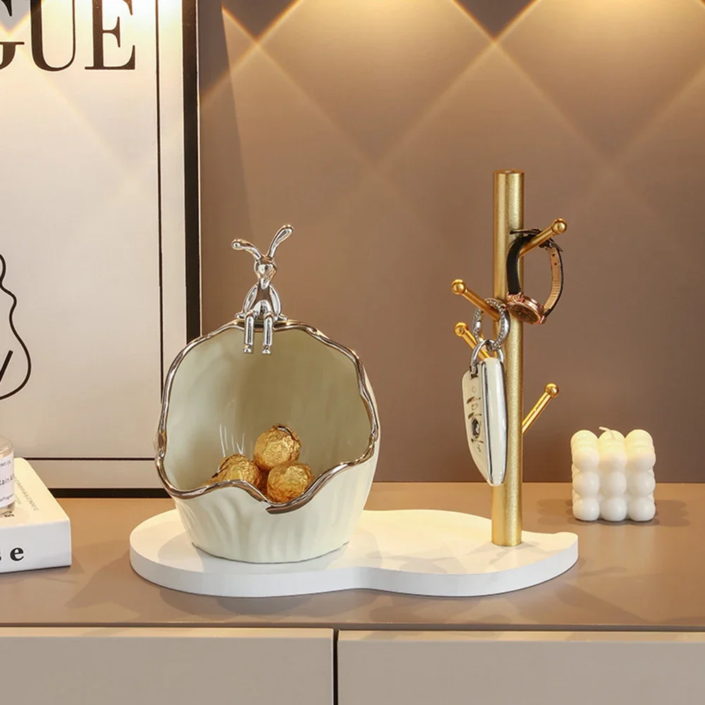 

Поднос для хранения ключей и конфет, декоративное украшение для вина в виде кролика, поднос для хранения обуви в гостиной