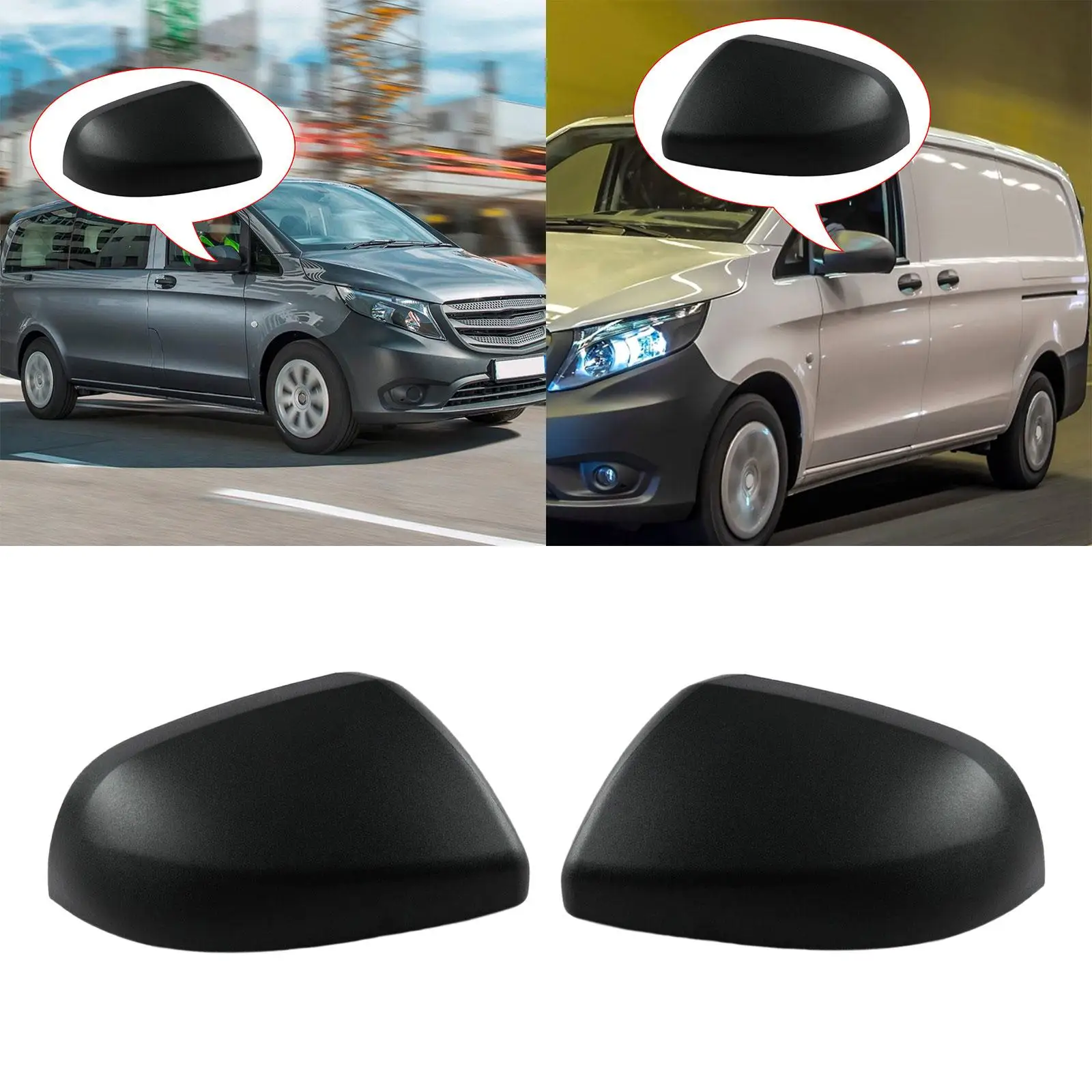 Car Wing Mirror Cover Durable Directly Replace Black for Mercedes-benz vito  W447 V-class 14-20 Automotive Accessories - AliExpress