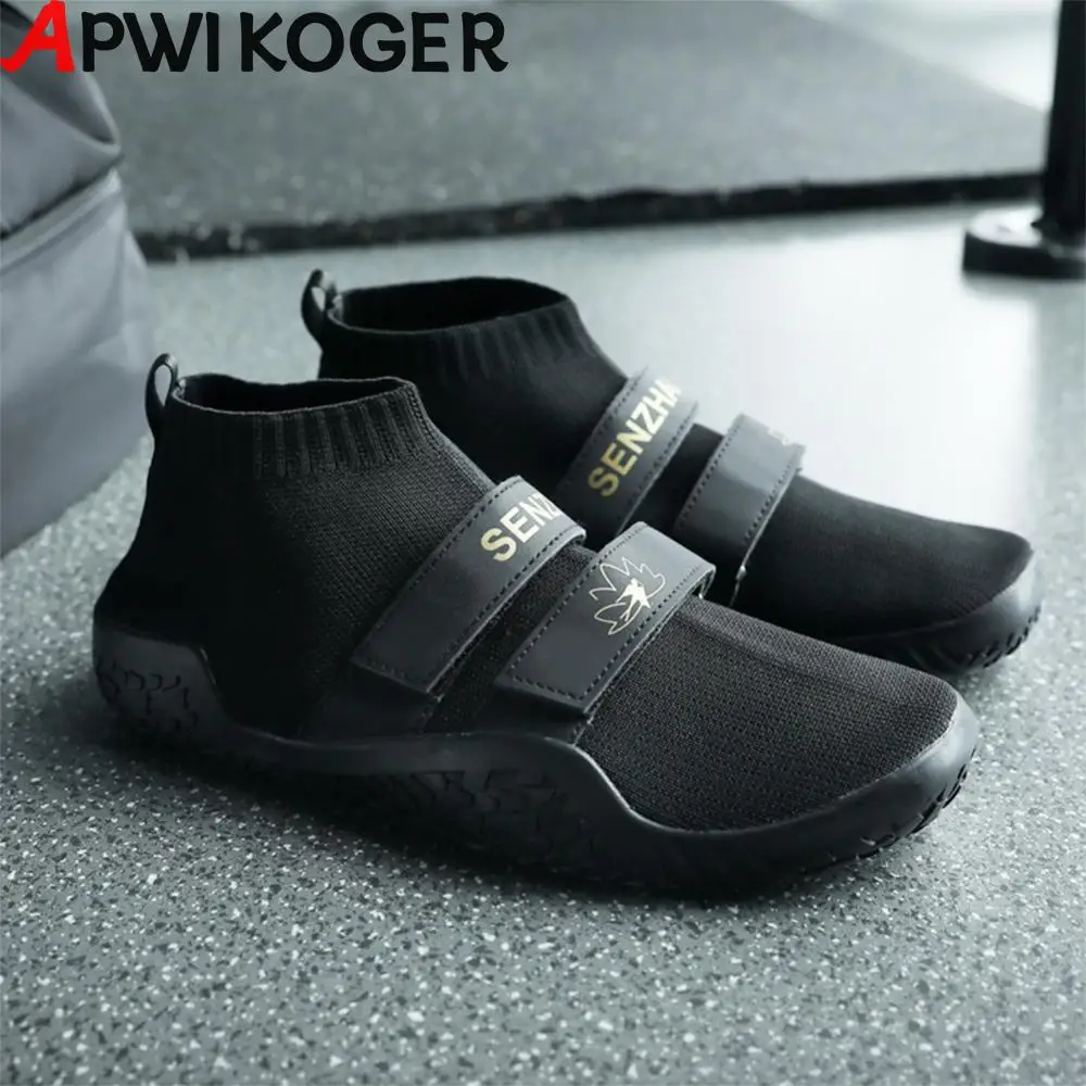 Mens Deadlift Shoes Lifting Shoes Anti-Slip Barefoot Fitness Shoes Breathable Professional Weightlifting Shoes for Powerlifting