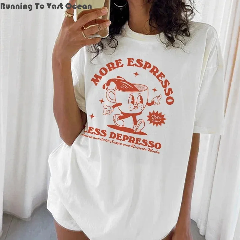 

2024 New Summer Printed T-shirt Cute Solid Round Neck Short Sleeve Unique Beautiful Couple Retro Chic Beautiful Couple trendy