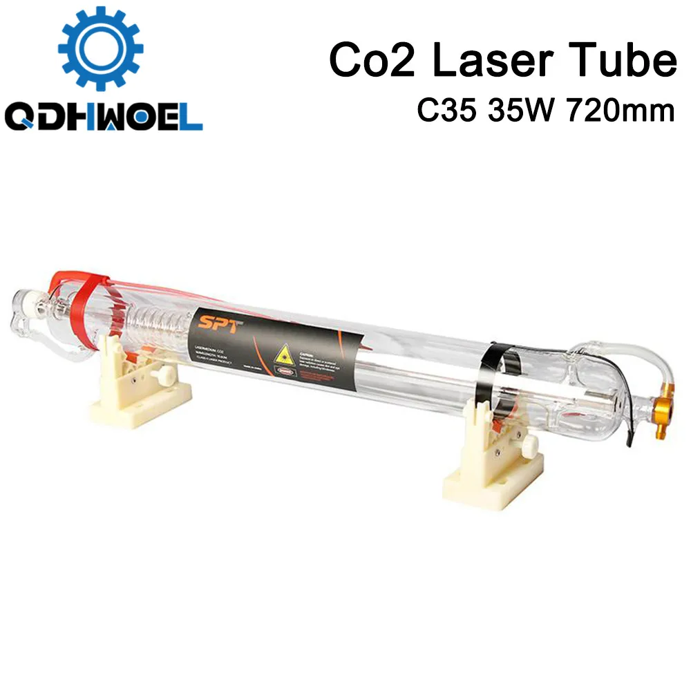 

QDHWOEL 40W Co2 Laser Upgraded Metal Head Tube 700MM Glass Pipe Lamp for CO2 Laser Engraving Cutting Machine