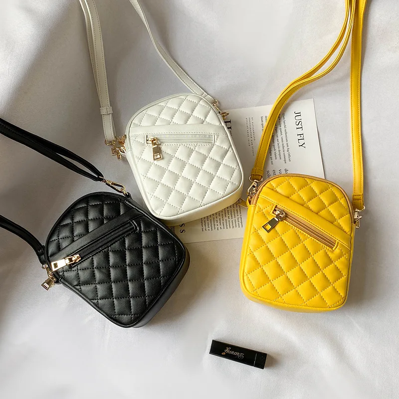 

Piece Dropshipping Bag Women's Bag New 2023 Diamond Pattern Bag Korean Fashion Mini Messenger Bag Female One Shoulder Phone Bag