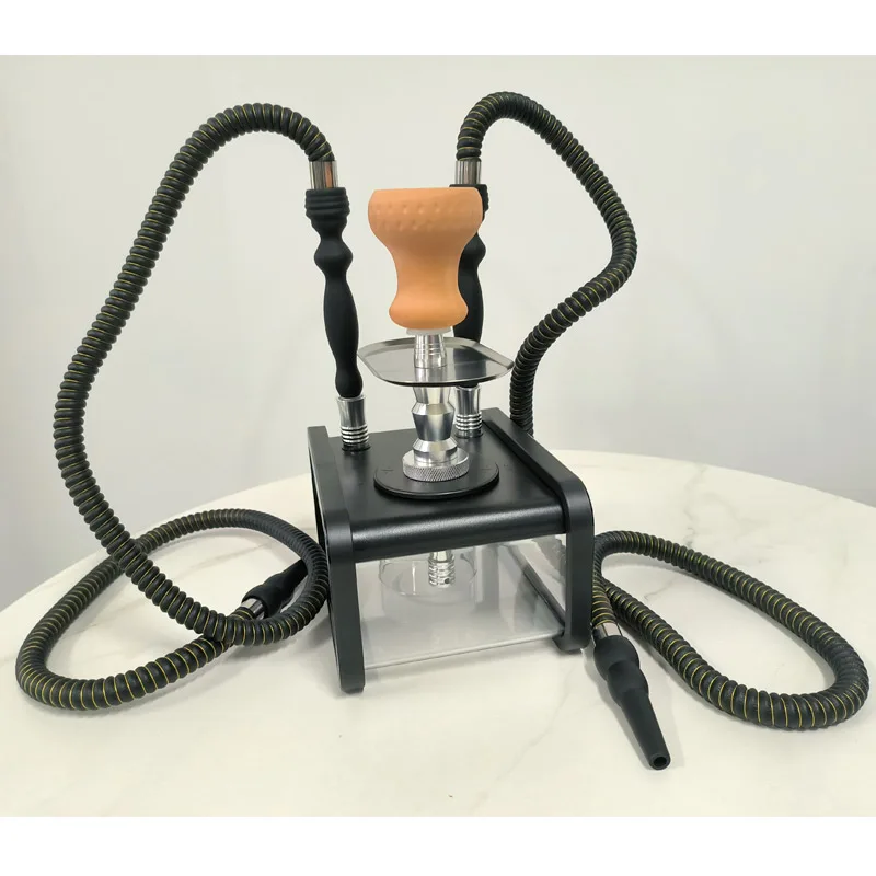 Acrylic Square Hookah with Double Hose and LED Light Bongs in Australian