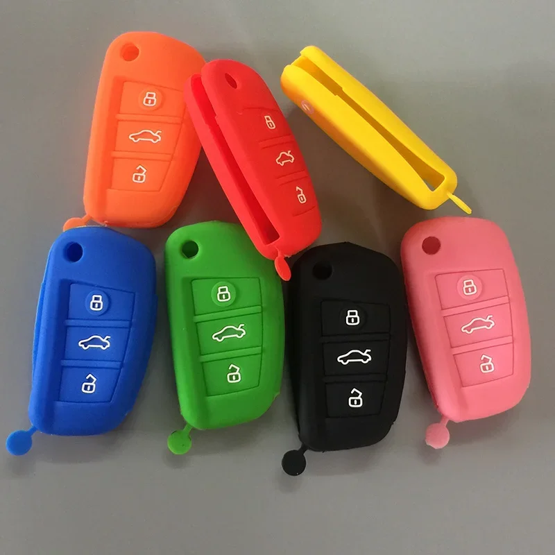 Silicone car case Holder Key Cover for Chery Tiggo 2 Tiggo 3X 3 5 Fulwin 2 Eastar 3 Button Key Case Keychain Accessories key case key case cover car key shell