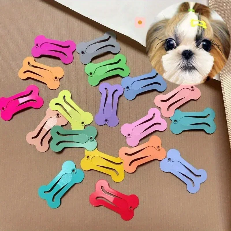 Cute Dog Hair Clip Colorful Bone Shaped 5 pieces/set Pet Dog Pet Beauty Accessories