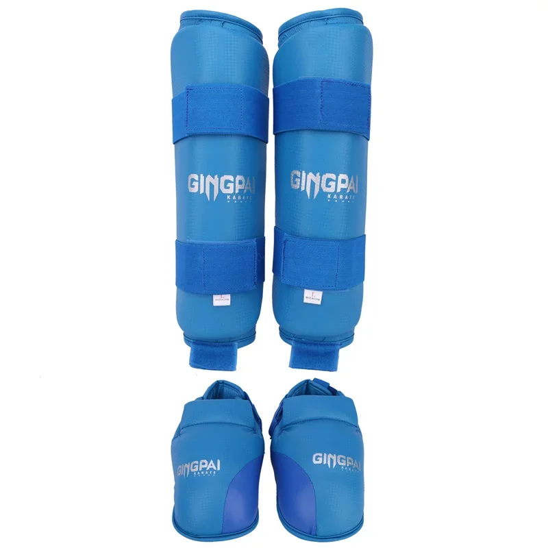 WKF Approved Karate Knee Warmer Taekwondo Shin Guard Boxing Gloves Shank Foot Protector Men Sports Socks Adult Kids