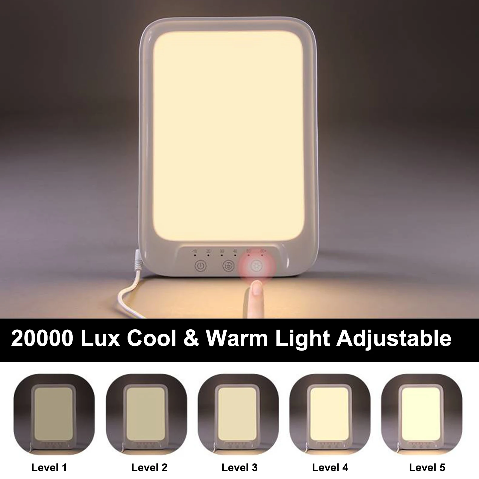 LEDDaylightLamp20000LuxCoolWarmLightTherapyLampAgainst