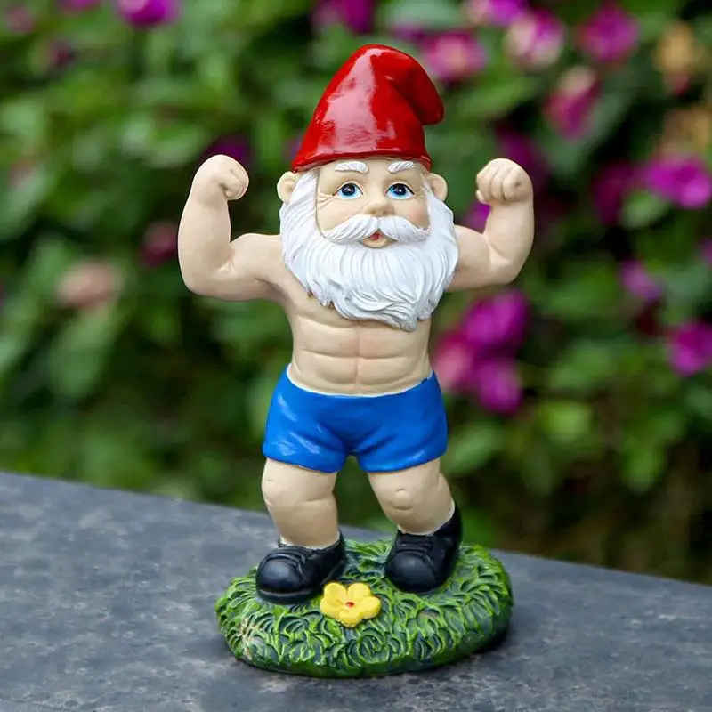 SEWAS Nano Da Giardino Rocker Con Catena Peace - Statuetta In Resina Dipinta A Mano - 25 Cm - Resistente Alle Intemperie Per Interno/esterno - 5
