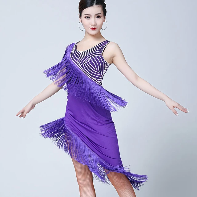 Robe De Danse Latine Pour Femmes, Robe De Compétition, Costumes De Danse À  Franges Pour Adultes, Costumes De Salle De Bal - Latine - AliExpress