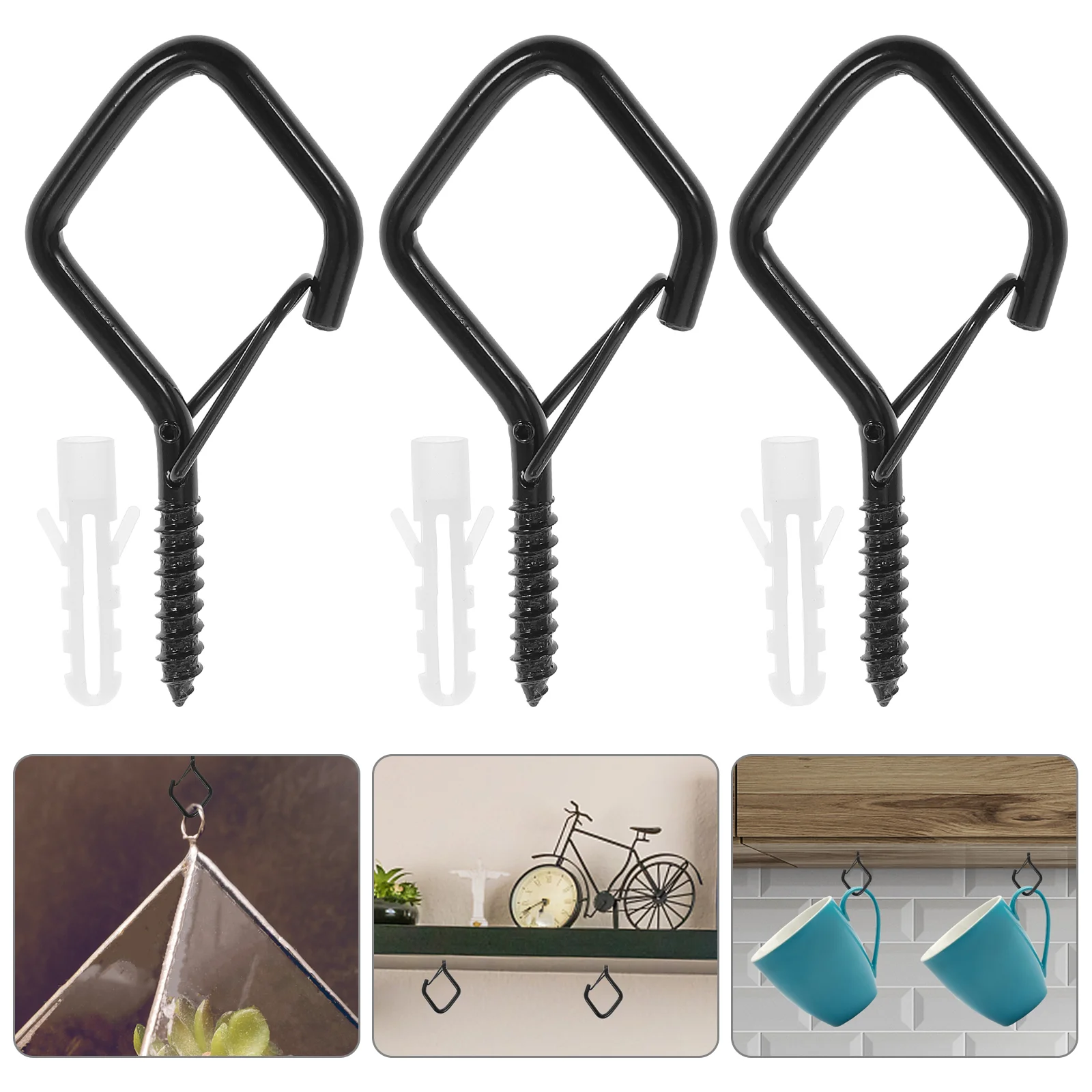 

20 Pcs Q Type Hook Outdoor Hooks Hangers Ceiling for Hanging Heavy Duty Screw Eye Screws Fasteners
