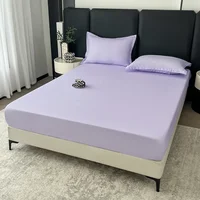 Solid Color Fitted Sheet with 2 Pillowcase Hotel Luxury Deep Pocket Sheet Soft Microfiber Breathable & Comfy Bed Sheet Set, Twin 2
