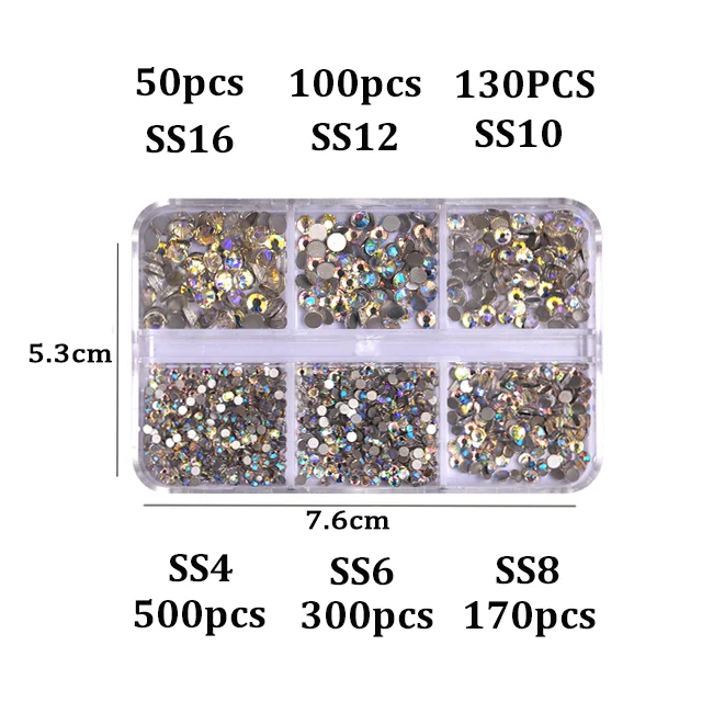 Colorful Non-Hotfix Rhinestones - Flatback Decorative Glass Crystals