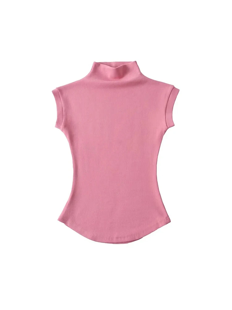 Women Summer Sexy Turtleneck Sleeveless T-Shirts Tops Solid Slim Fit Pullovers Causal Tees Shirts Female Streetwear Basics Tees Best Sellers In Women's Clothing Women Summer Sexy Turtleneck Sleeveless T-Shirts Tops Solid Slim Fit Pullovers Causal Tees Shirts Female Streetwear Basics Tees Best Sellers In Women's Clothing