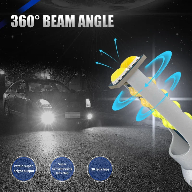 2개입 H1 H3 LED 안개등 h7 LED 헤드라이트 3030 칩 30SMD 캔버스 자동차 안개등 주간 주행등 12V 신호등 DRL