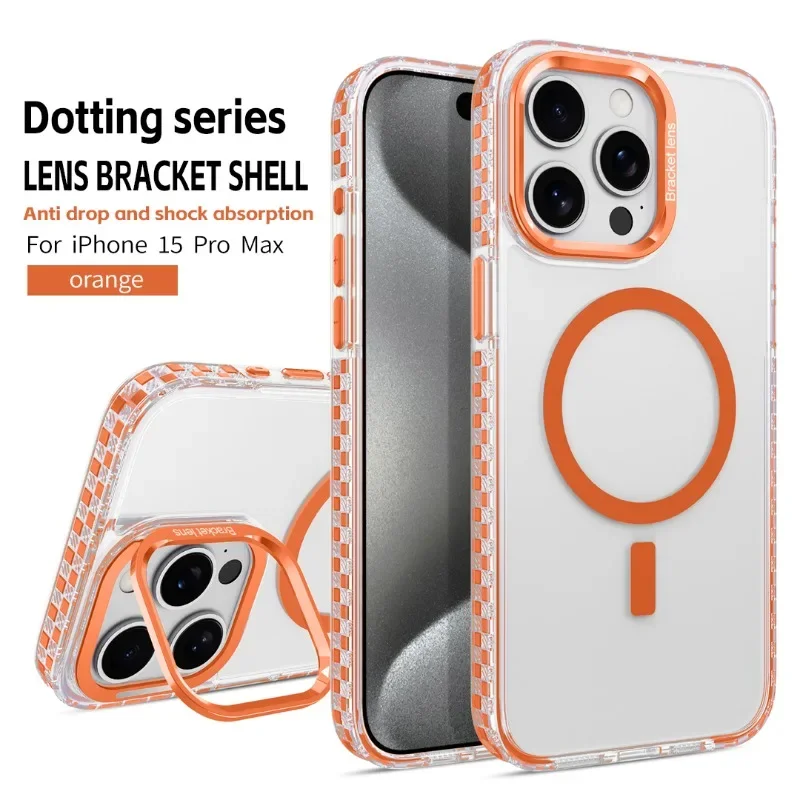 Coque de téléphone antichoc magnétique de luxe pour iPhone 15 16 13 14 16 Pro Max 11 16 Plus support invisible pour objectif Protection arrière_voghion.com