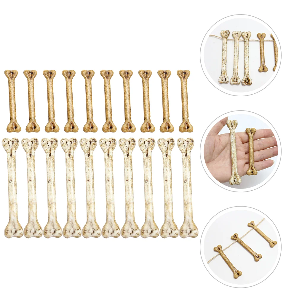

20pcs Artificial Bone Model Realistic Bones Charm for DIY Pendant Multi-use Fake Plastic Bones Props