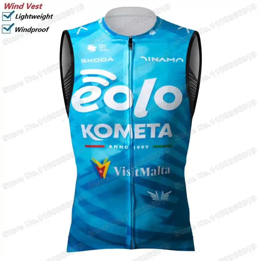 Team Eolo Kometa Cycling Vest Windproof Men Wind Vest Road Cycling Jersey Sleeveless Windbreaker MTB Maillot Chaleco