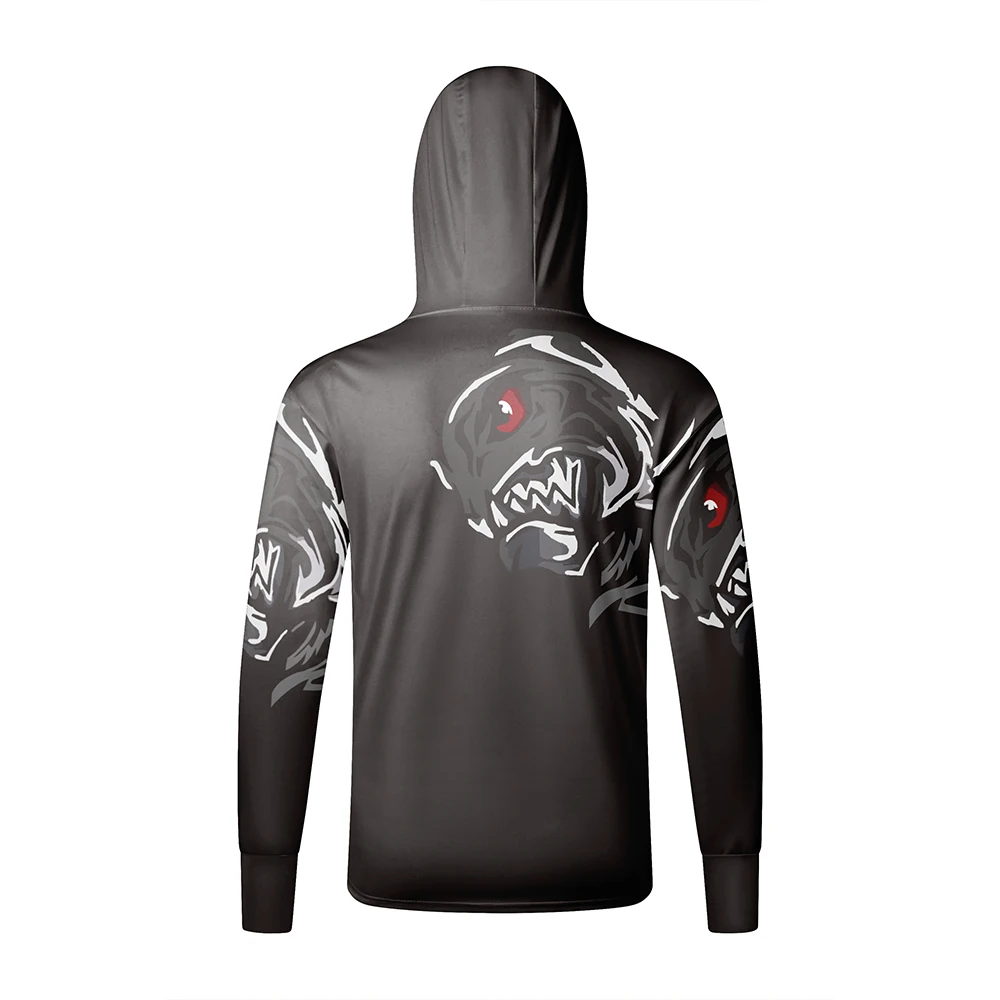 Description Picture 6 of item2024 Fishing Shirts Men Hooded Mask Fish Tops Anti-UV Breathable Clothes Summer Long Sleeve Fishing Shirt
