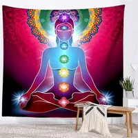 Chakra Eyes Lotus Yoga Meditation Wall Hanging Buddha Spiritual Bohemian Tapestry Tapestries Decoration Aesthetic Banner - Image 2