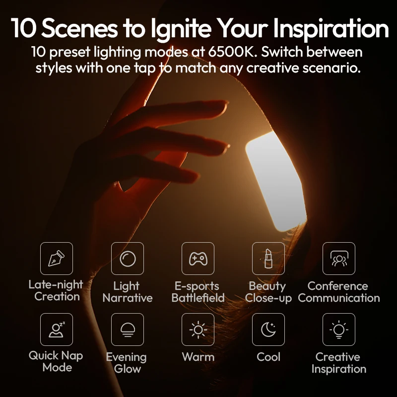 Ulanzi K6500 Studio Magnetic Bluetooth Video Light with Type-c Charging Bi-Color Soft Light Suit Ulanzi D200 Livestream Control