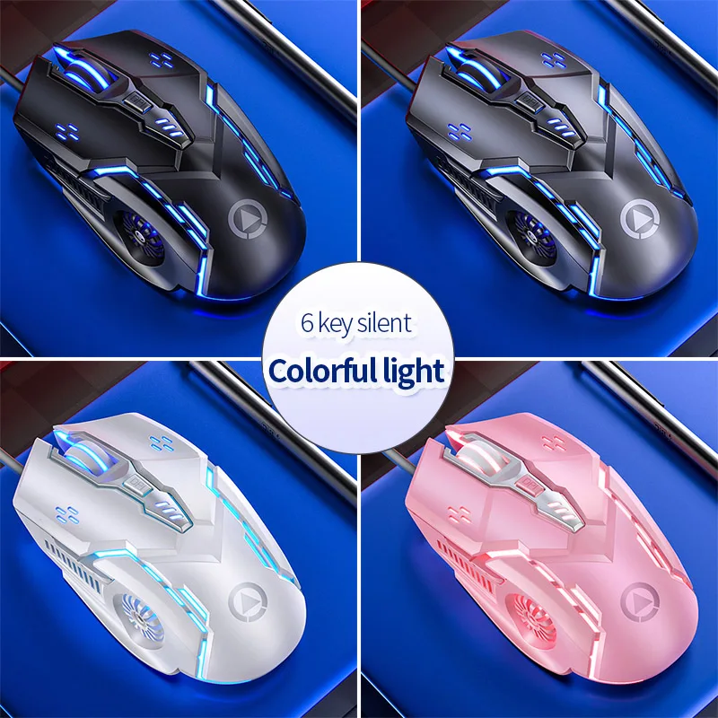 Silver Eagle G5 Mute Wired Mouse Six Keys Luminous Game E-Sports Machinery Computer Accessories Cross-Border Delivery