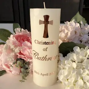 2Pcs Personalised Christmas Baby Baptism Taper Candle Stickers Christening  Dinner Candles Labels Decorations ( No Candles - AliExpress