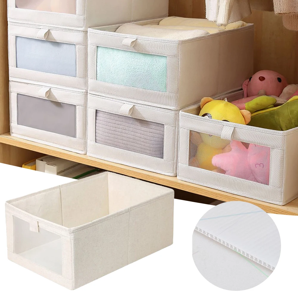 

Jeans Organizer Foldable Storage Box With Window For Closet T-Shirt Organizers Drawer Box Pants Underwear Clothes Storage Bin