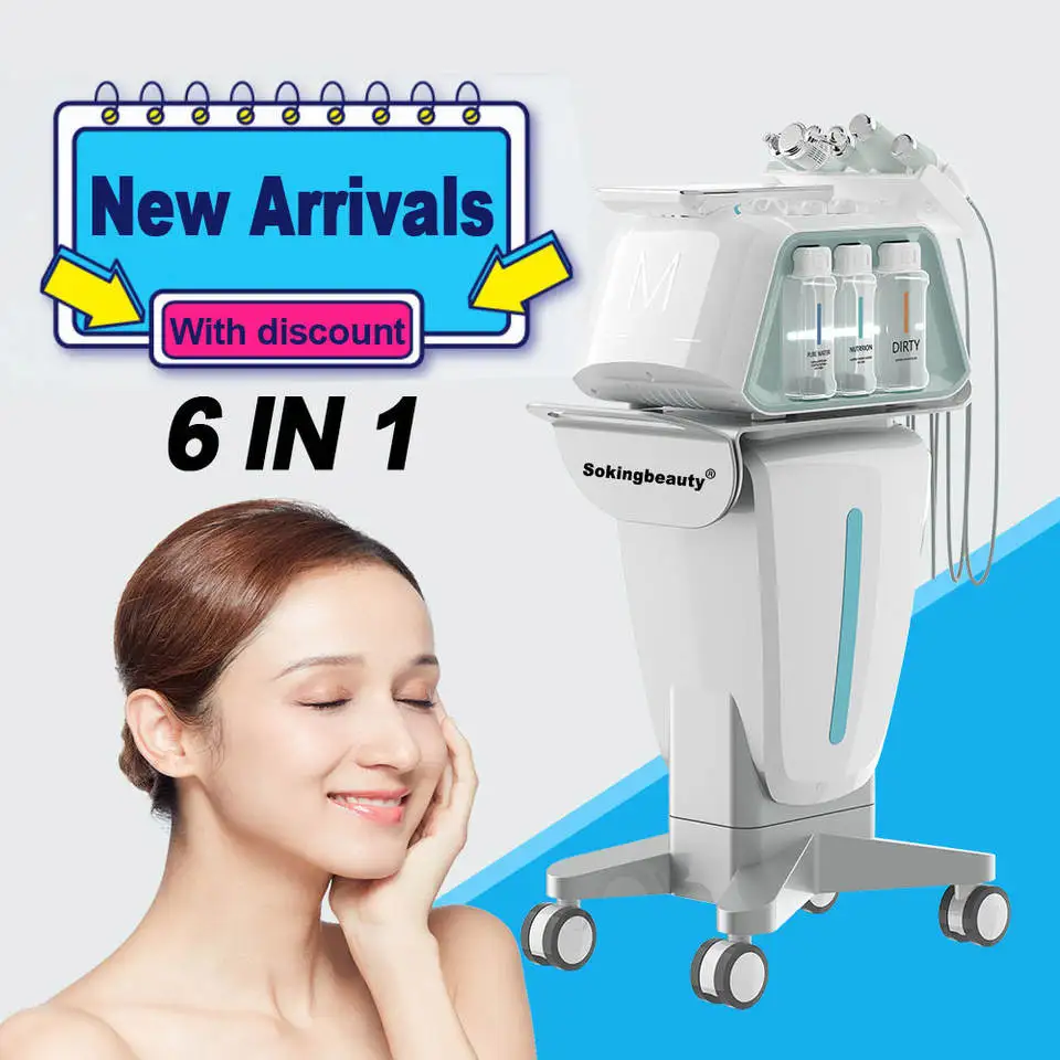 Newest M6 Ultrasonic Lift RF Micro Current Jet Plasma Hydra Oxygen Microdermabrasion Deep Skin Care Cleaning Face Beauty Machine