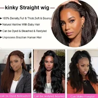 Perruques en cheveux humains lisses, 13x4 13x6, Lace Front Wigs pour femmes, brésiliennes, densité 200, sans colle, Lace Frontal Wigs, noir naturel 6