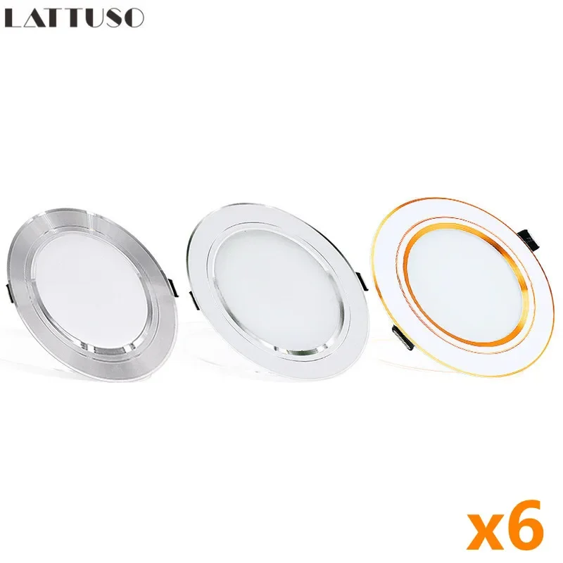 6pcs/lot Led Downlight 5W 9W 12W 15W 18W AC 220V 230V 240V LED Ceiling Bathroom Lamps Living Room Light Home Indoor Lighting