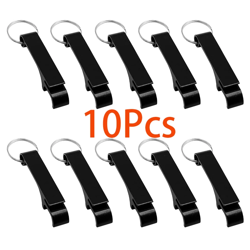 

10Pcs Bottle Opener Keychain Black Beer Bottle Openers Metal Keychain Bottle Opener Tiny Bottle Opener Keychains Party Favor