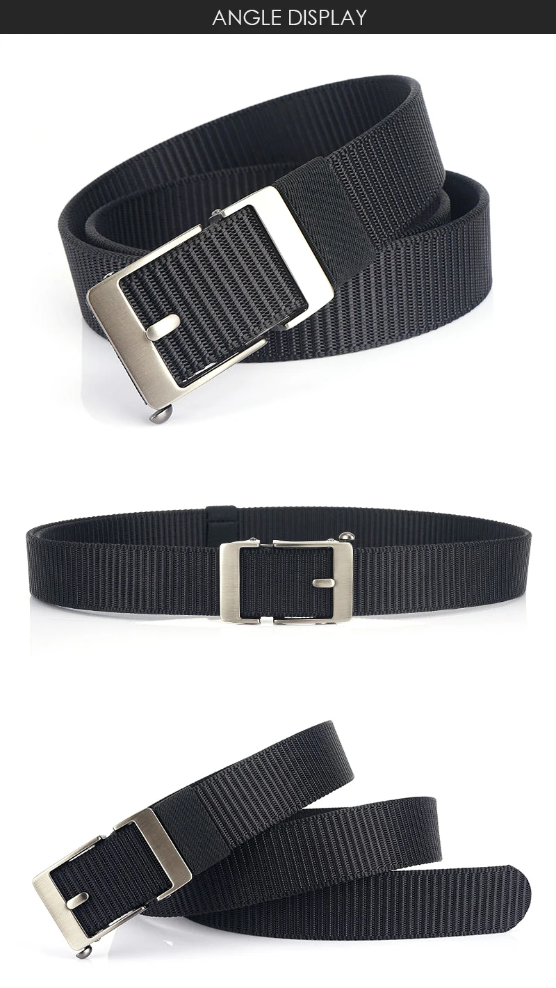 VATLTY 3,4 cm Freizeit gürtel für Männer Legierung Silber automatische Schnalle dicke Nylon militärischen taktischen Gürtel Outdoor Wander gürtel männlich – Detail 7
