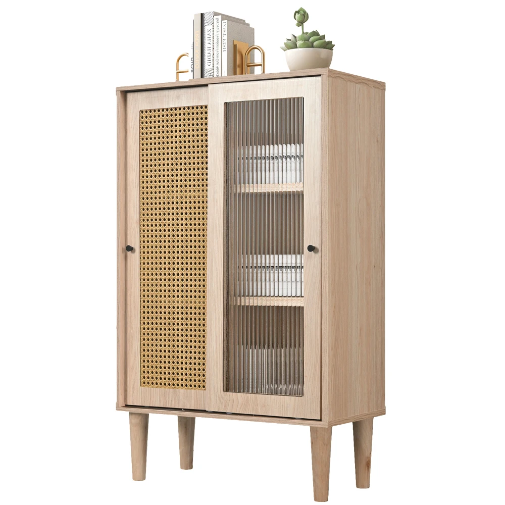 60 cm großes multifunktionales Aufbewahrungs-Sideboard mit Türen und Schubladen, Schrank mit großem Fassungsvermögen für Wohn-/Esszimmer, platzsparend – Detail 16