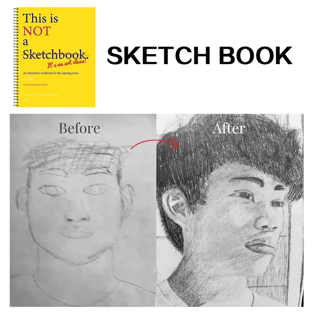 Professionale Questo non è un quaderno per schizzi Quaderno di esercizi interattivo Libro da disegno per lezioni d'arte in carta spessa Cancelleria con copertina rigida - immagine 2