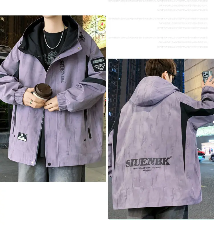 Mode 2026 Frühling Herbst Herren Casual Kapuzenjacken Streetwear Winddichte Mäntel Jugend Outdoor Übergröße 4XL Kapuzenoberteil Kleidung – Detail 9