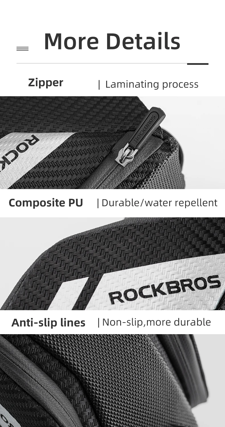 ROCKBROS Fahrrad-Hecktasche ≈1L Kapazität Fahrrad-Hecktasche Wasserdicht Reflektierend MTB Rennrad Sattel Sitztasche Radfahren Hecktaschen – Detail 15