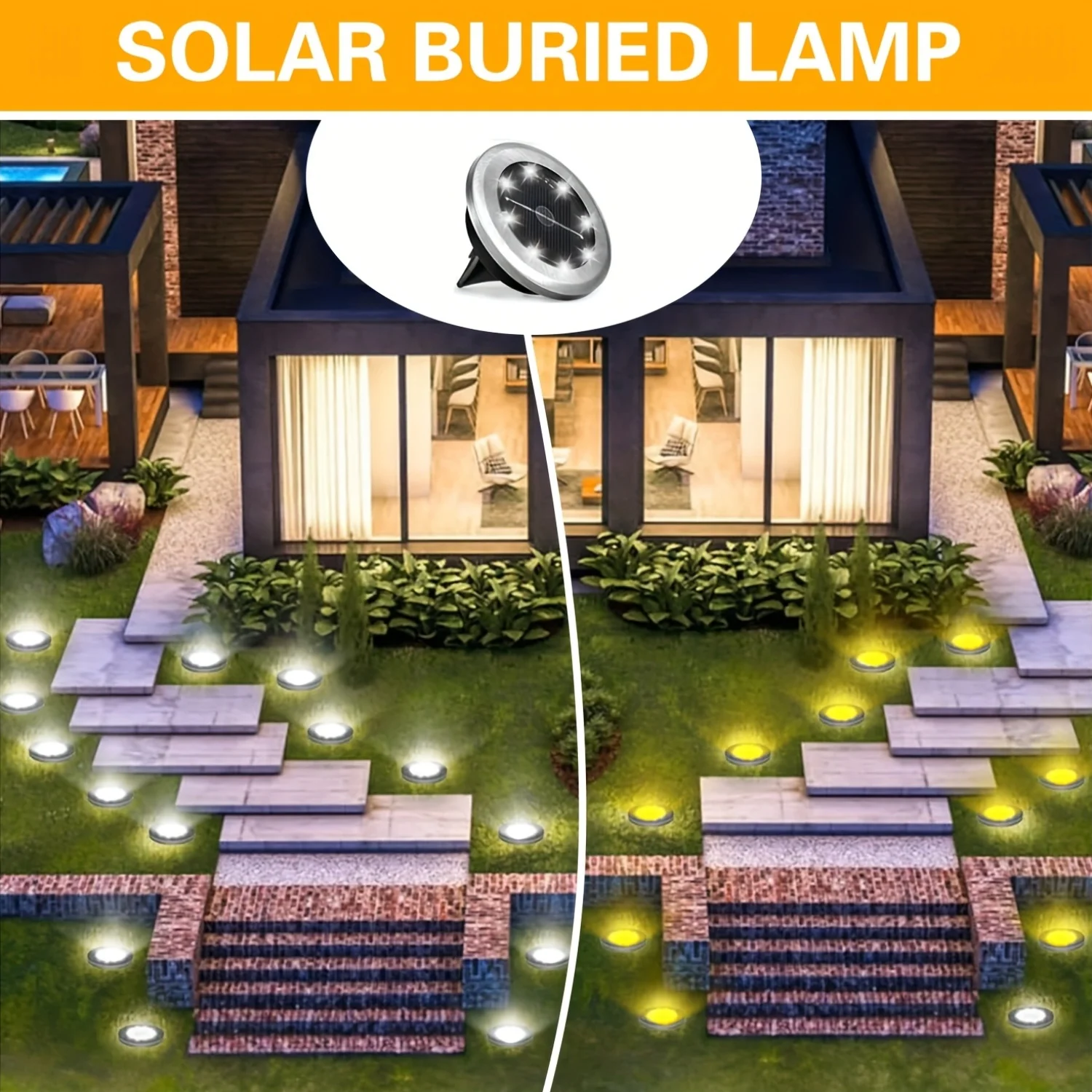 รูปสินค้า ไฟพื้น LED พลังงานแสงอาทิตย์ 4 ดวง