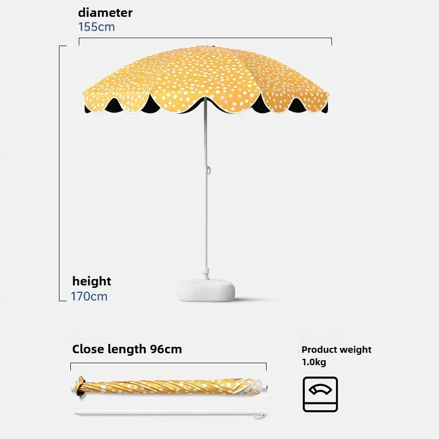 Garden Big Patio Umbrella Windproof Strong, Travel Beach Umbrella, Patio Sun Umbrella UV Protection, Large Camping Umbrellas