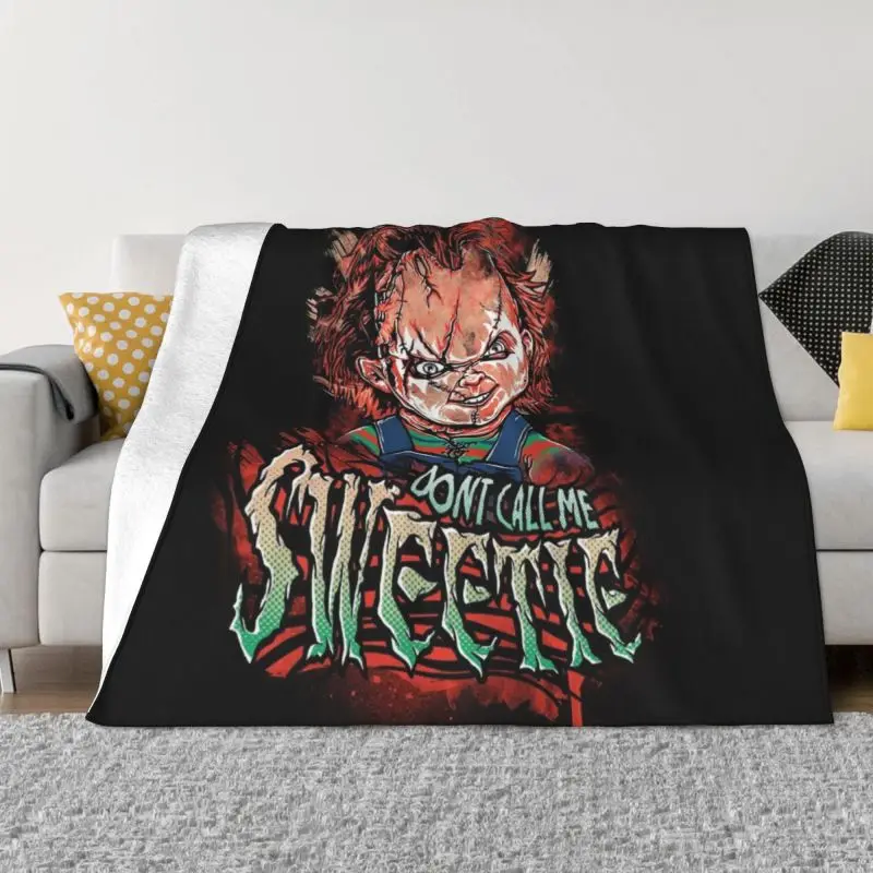 

Game Of Chucky Blanket Soft Fleece Autumn Warm Flannel Child's Play Movie Throw Blankets for Sofa Office Bedding Bedspread