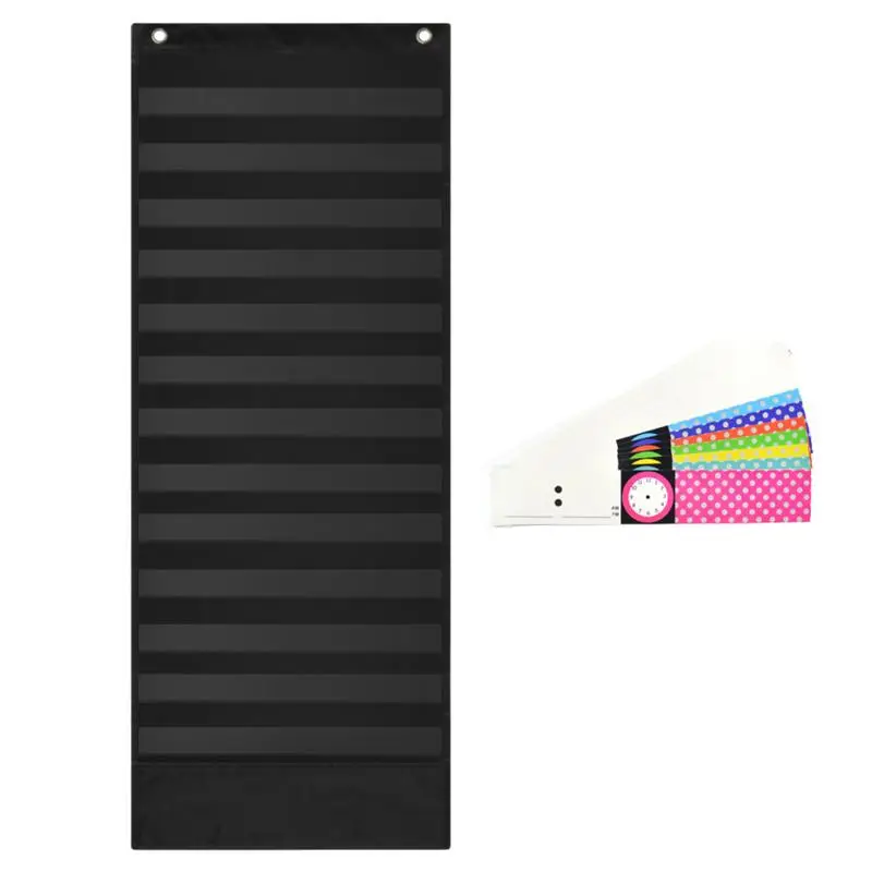 Pocket Chart For Classroom Daily Schedule Pocket Chart Clock Time Subjects Scheduling Planner With Dry-Erase Cards Classroom Or
