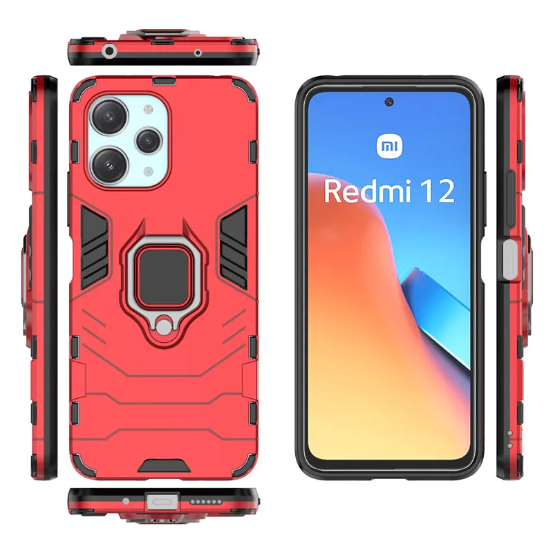 Suitable for Xiaomi Poco M6 Pro phone case Poco M6 Pro 5G cover ring bracket bumper protection phone case Poco M6 Pro X5 M5S X4 F4 GT Fund_voghion.com