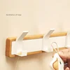 Solid Wood Wall Mounted Hangers for Bathroom, Coat Hooks, Keys, Hats, Robe, Towels, Bags, Storage Hook, Save Space 4