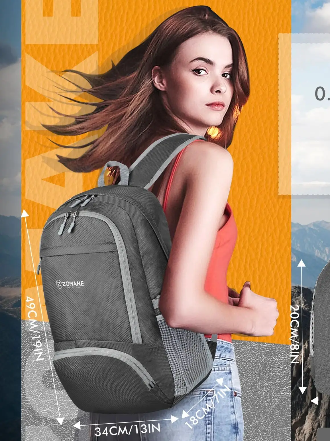 Ultra Lightweight Rucksacks Power Bank AXTOP 40L Backpack Ultra Lightweight Packable Foldable ...