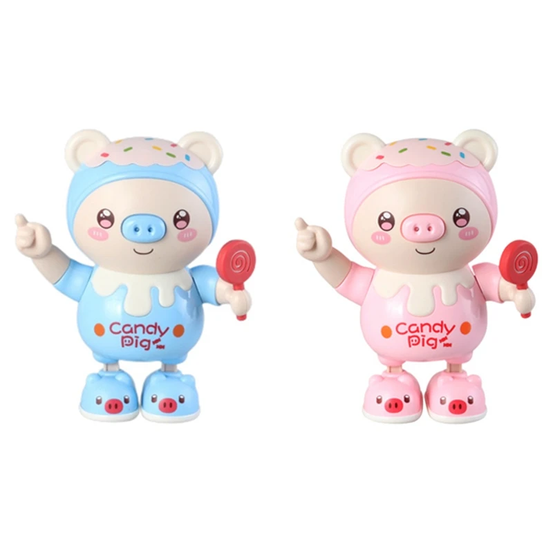 WOWFU-Upgraded Electronic Pets Pig Dancing Toy Doll, Electric Lighting Music Twisting Swing Left And Right Walking